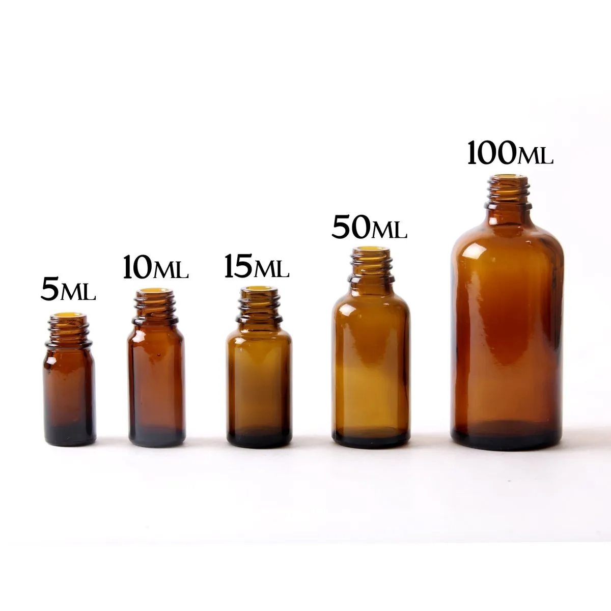 15ml Amber Glass Boston Round Bottle (With Black Tamper Evident Cap)