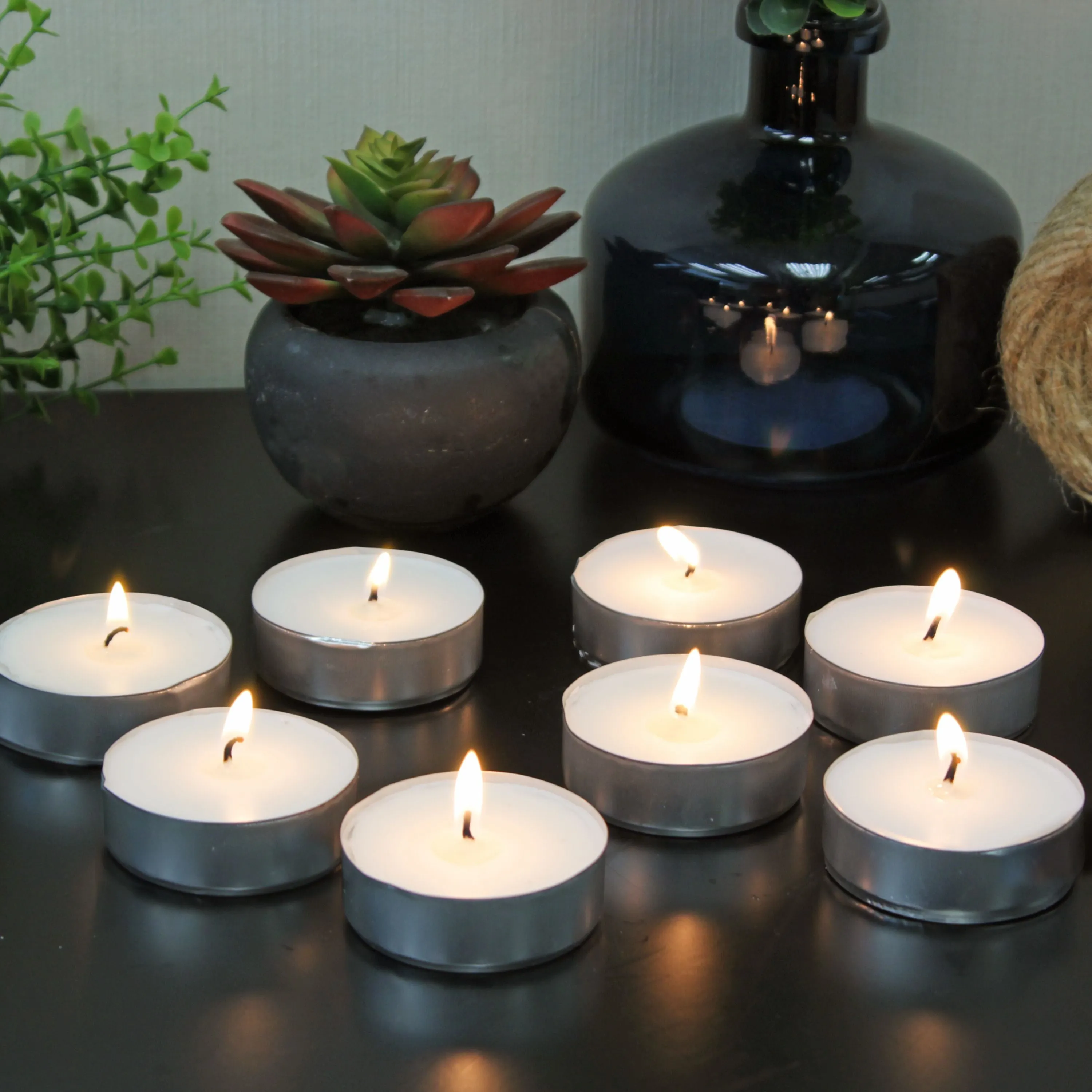 20-Pack Unscented Mega Oversized Tea Light Candles with 9 Hour Extended Burn Time
