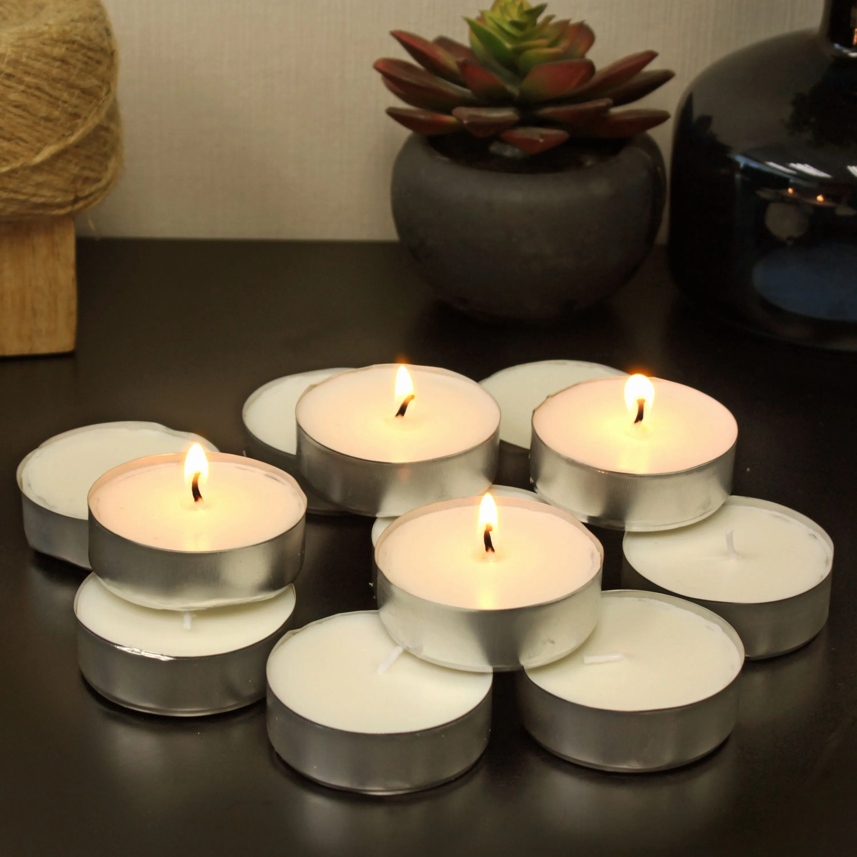 20-Pack Unscented Mega Oversized Tea Light Candles with 9 Hour Extended Burn Time