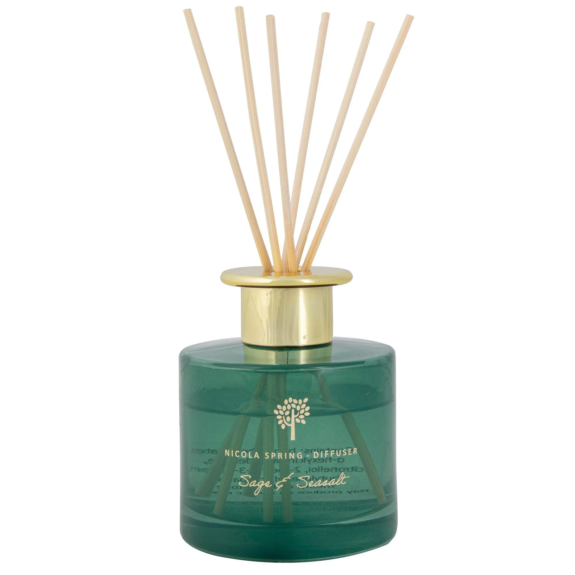 200ml Sage & Seasalt Glass Reed Diffuser - By Nicola Spring