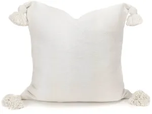 24" x 24" White Pom Pom Euro Sham Pillow Cover