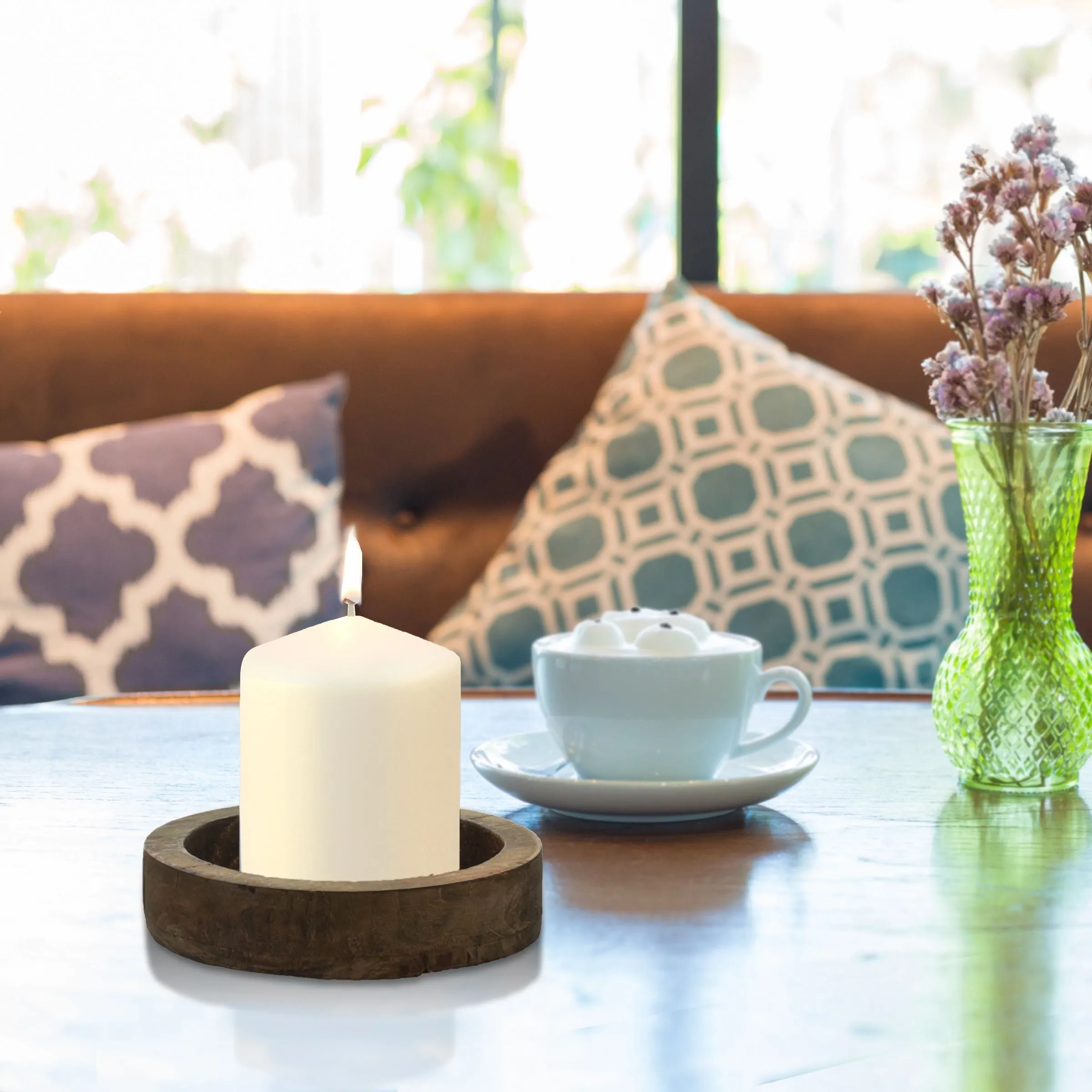 3 x 4 Unscented Ivory Pillar Candles, Set of 6 (WS)