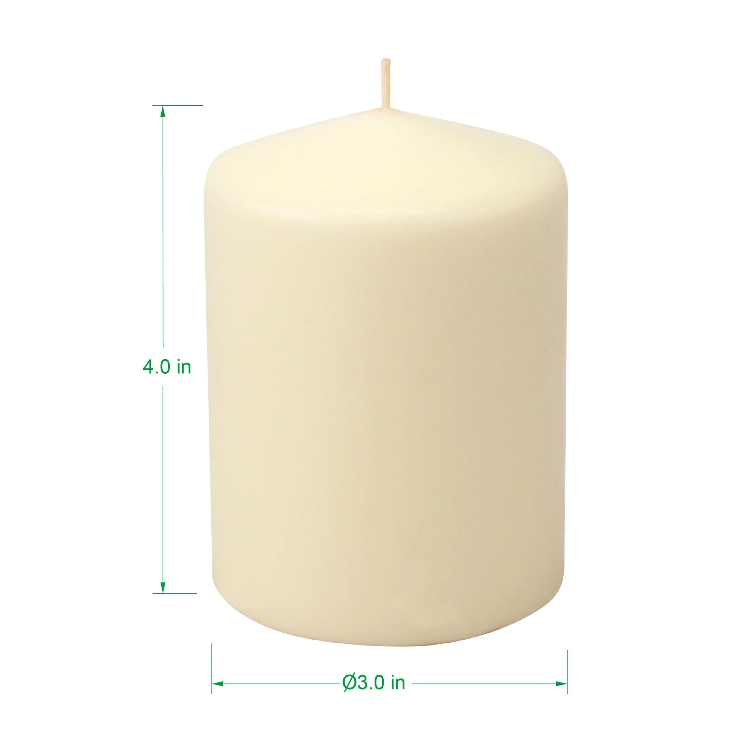 3 x 4 Unscented Ivory Pillar Candles, Set of 6 (WS)