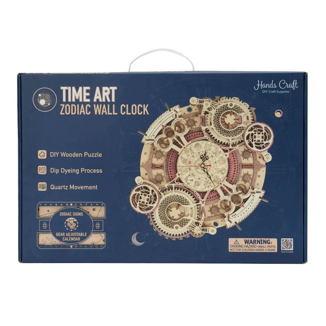 3D Mechanical Wooden DIY Zodiac Wall Clock