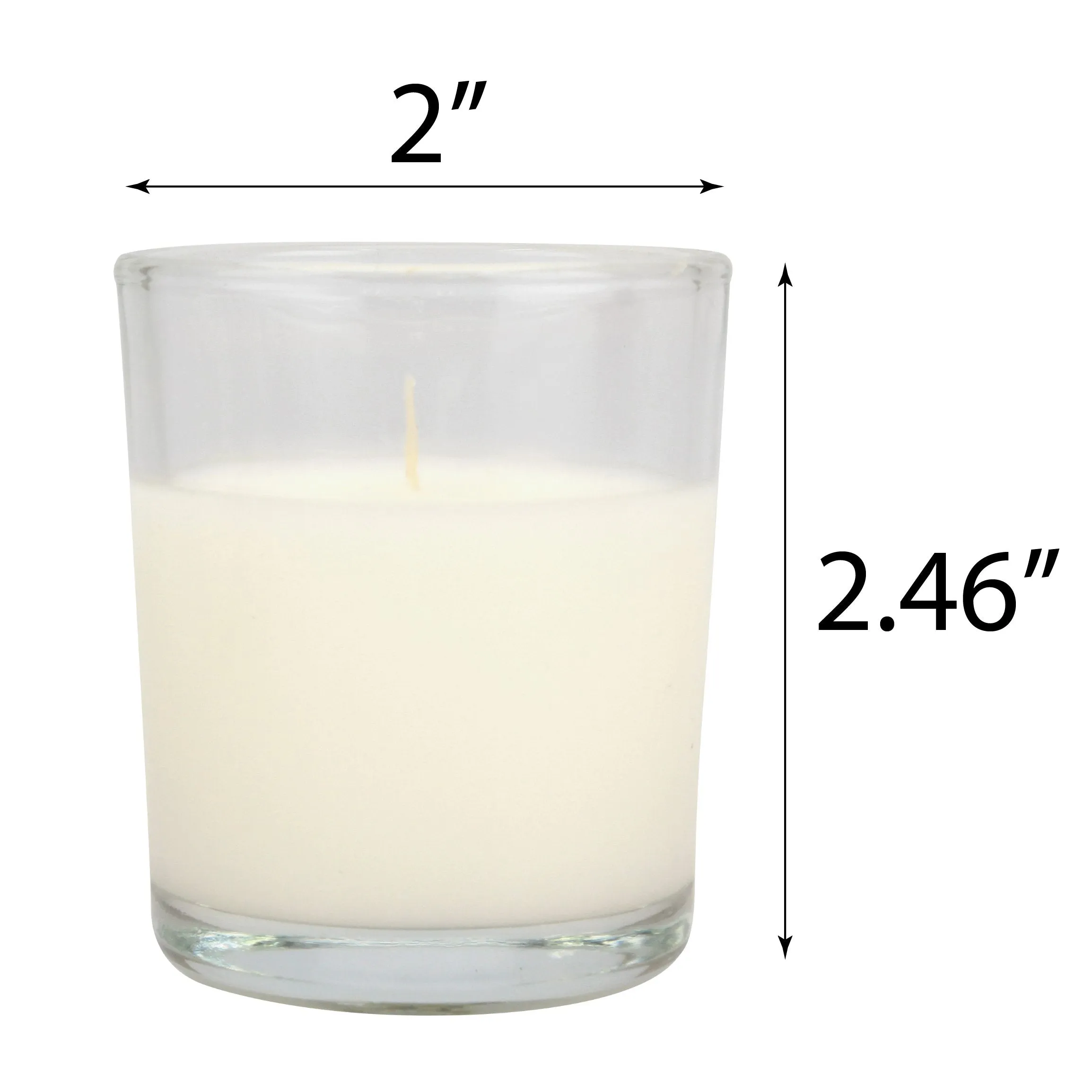 48-Pack Unscented Long Burning Clear Glass Ivory Wax Filled Votive Candles (WS)