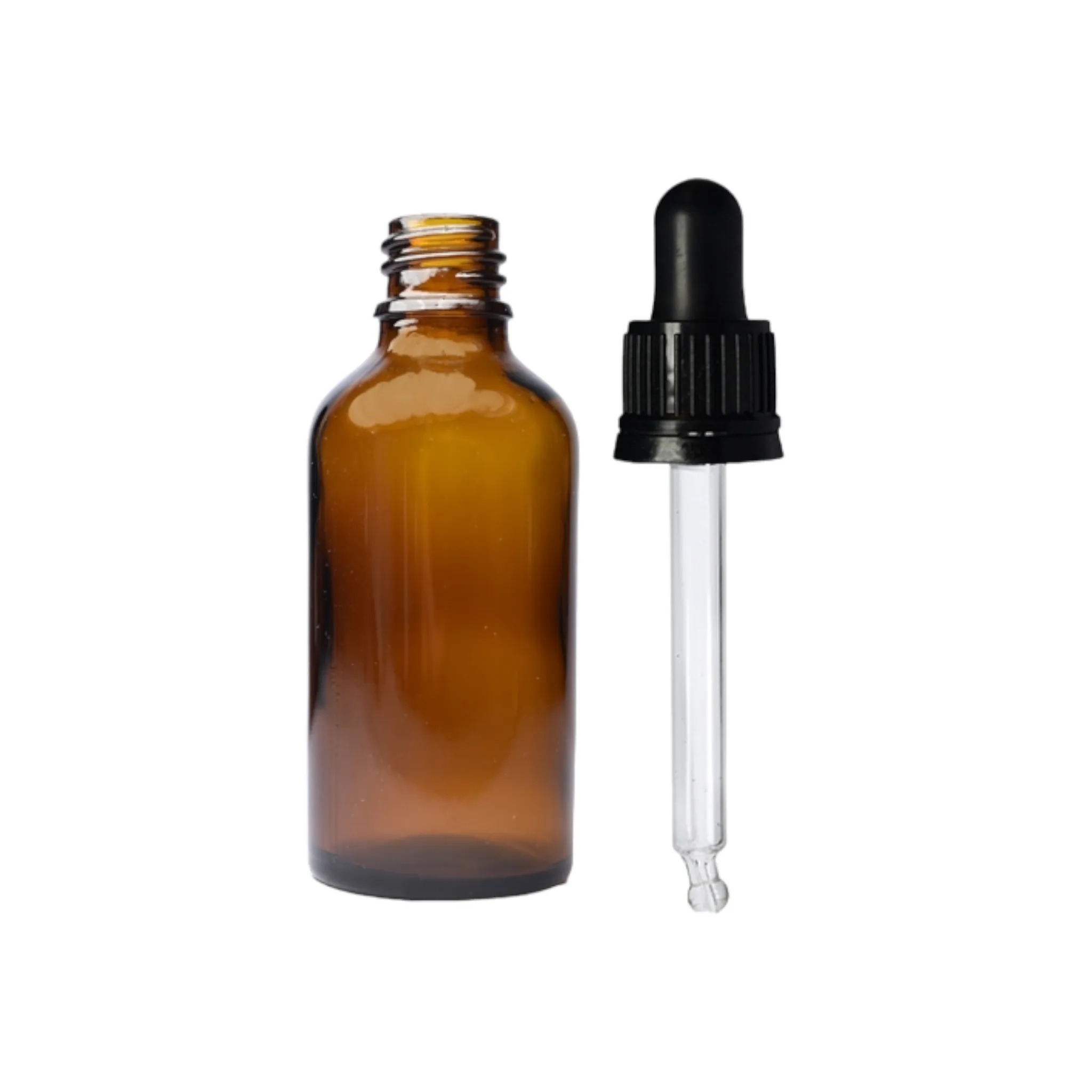 50ml Glass Dropper Bottle Amber Brown with Pipette Lid