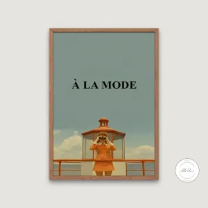 A La Mode Vintage Fashion Editorial Print PRINTABLE ART, Vintage Decor, Luxury Fashion Wall Art, Summer Lifeguard, Burnt Orange