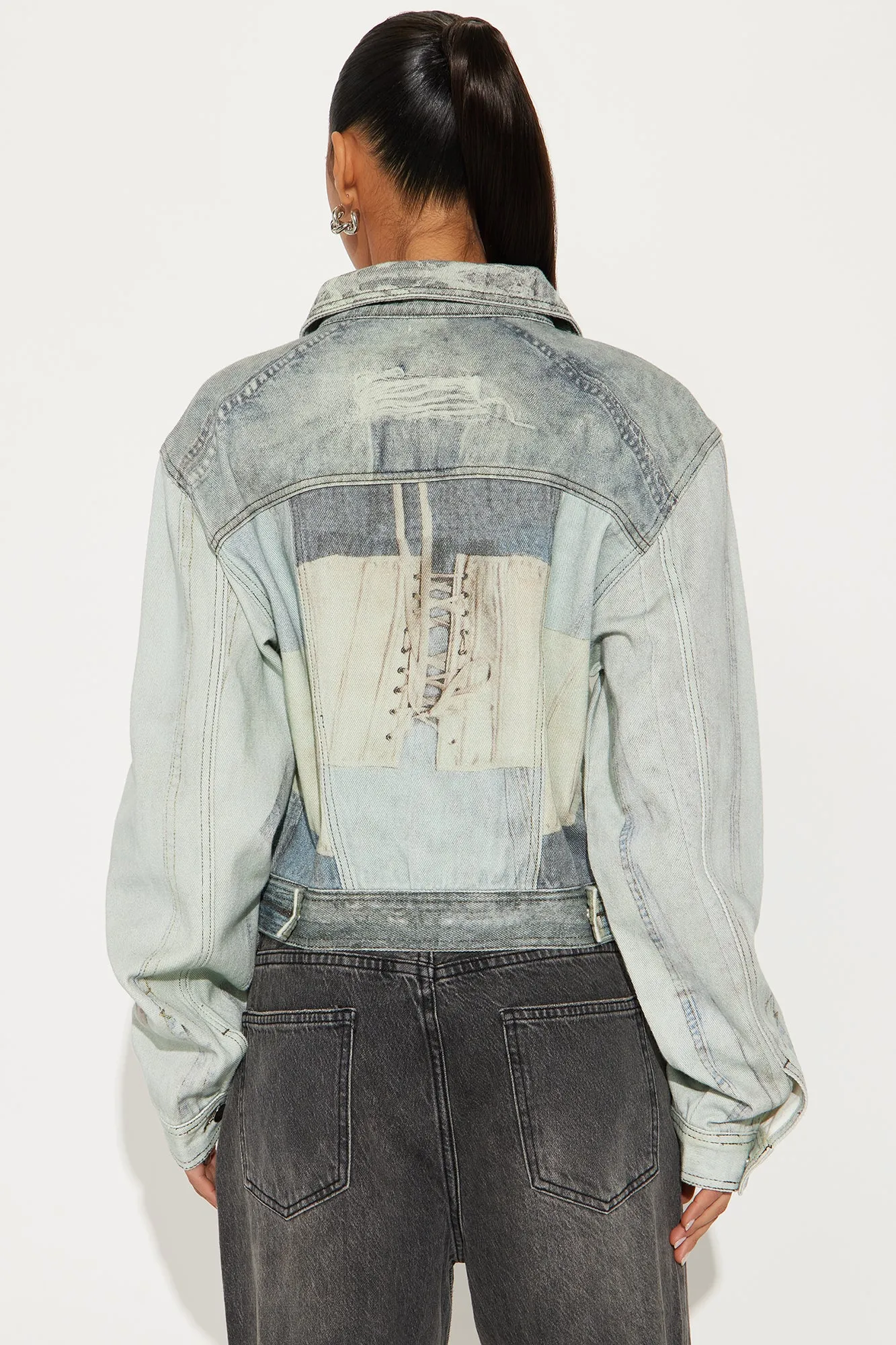 A Work Of Art Denim Jacket - Multi Color