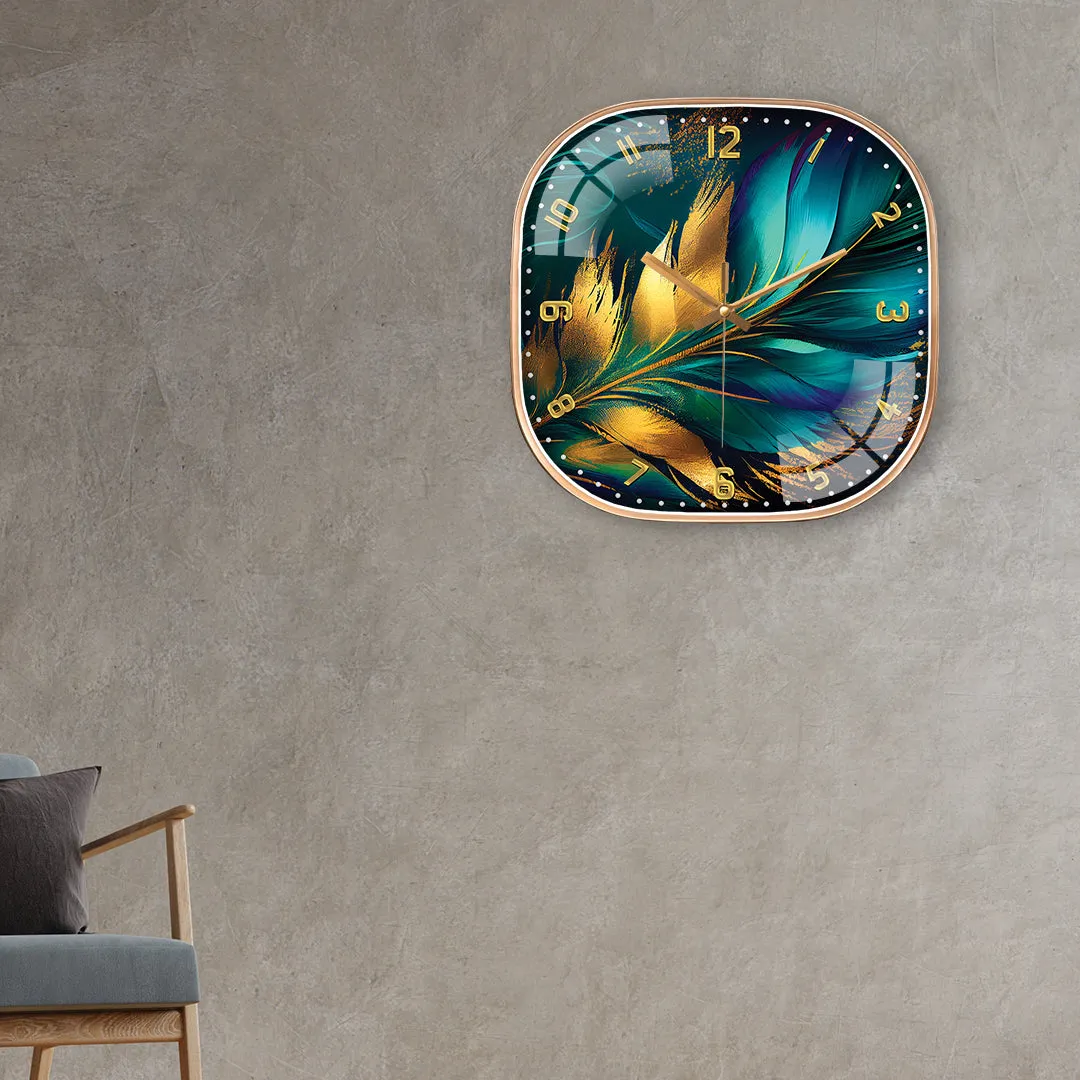 Abstract feather Krishna wall clock