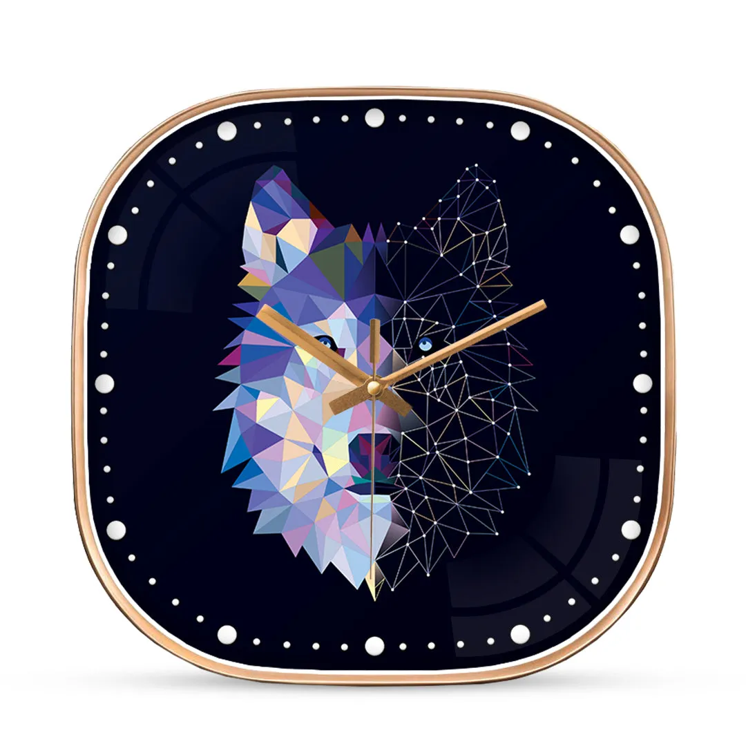 Abstract fox wall clock