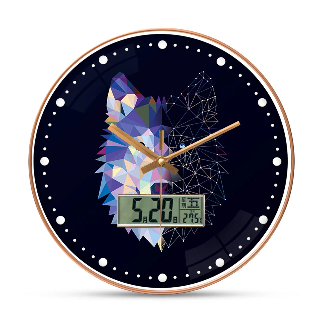 Abstract fox wall clock