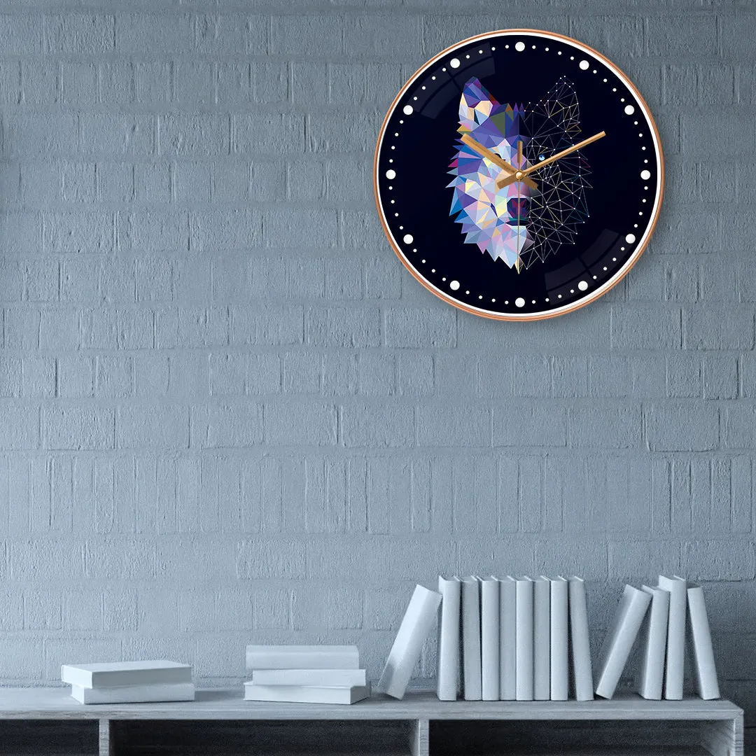 Abstract fox wall clock