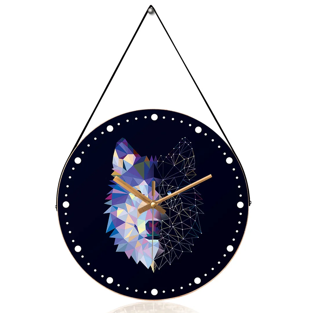 Abstract fox wall clock