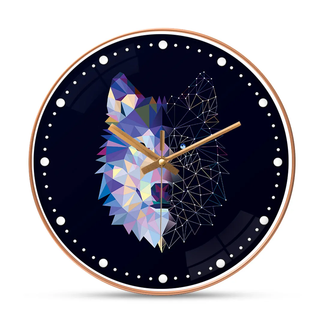 Abstract fox wall clock
