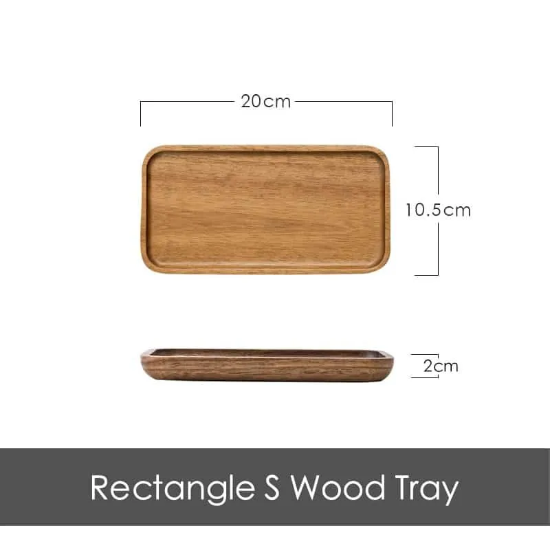 Acacia Wood Geometric Serving Tray