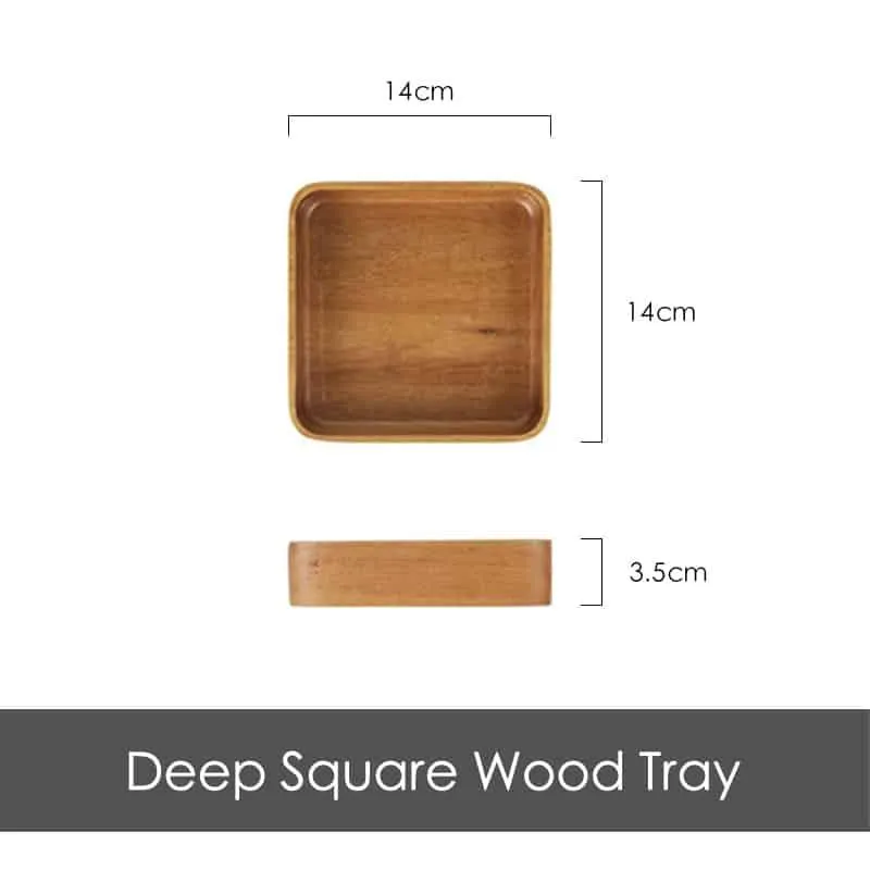 Acacia Wood Geometric Serving Tray