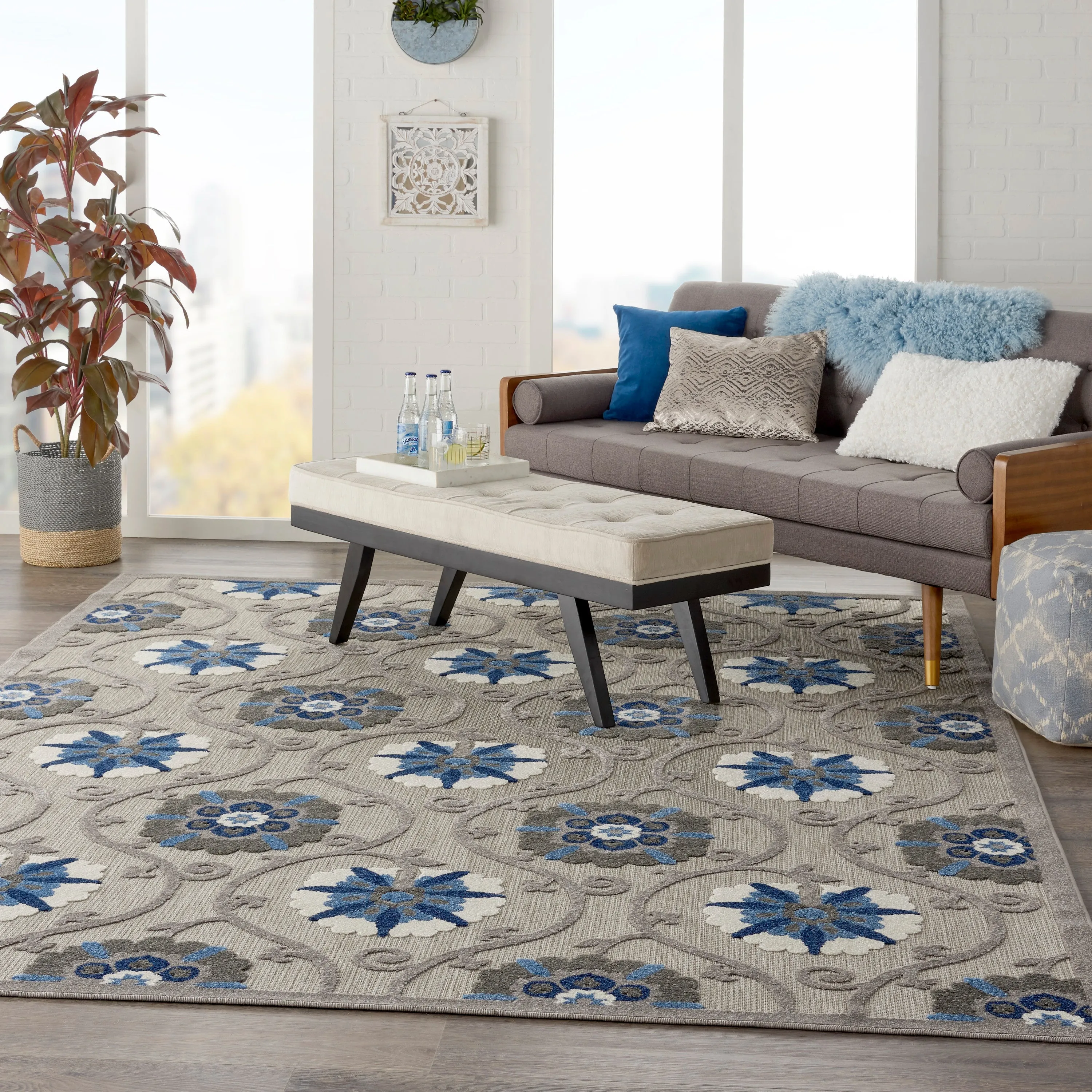 Aloha Grey/Blue Rug
