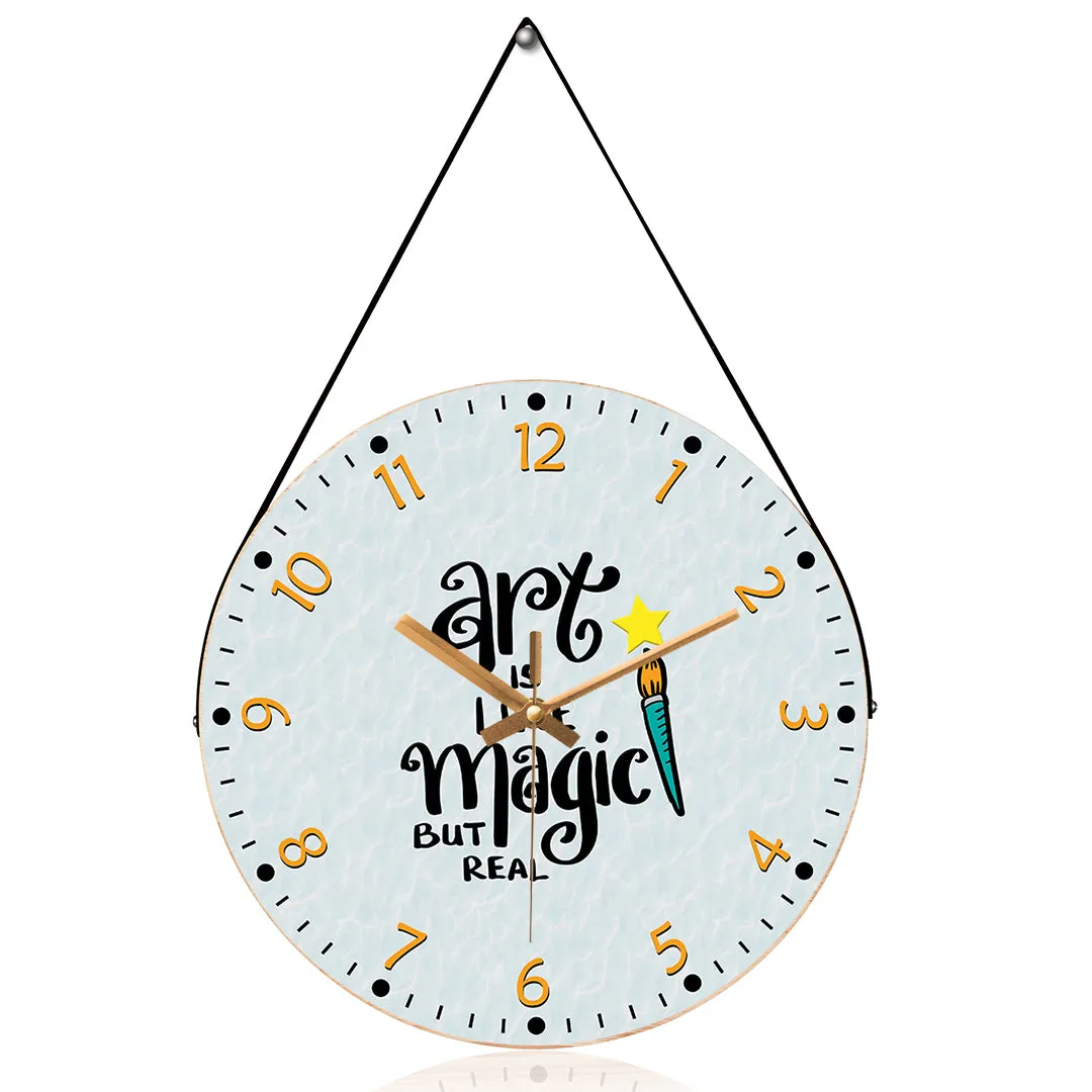Art magic quotes wall clock