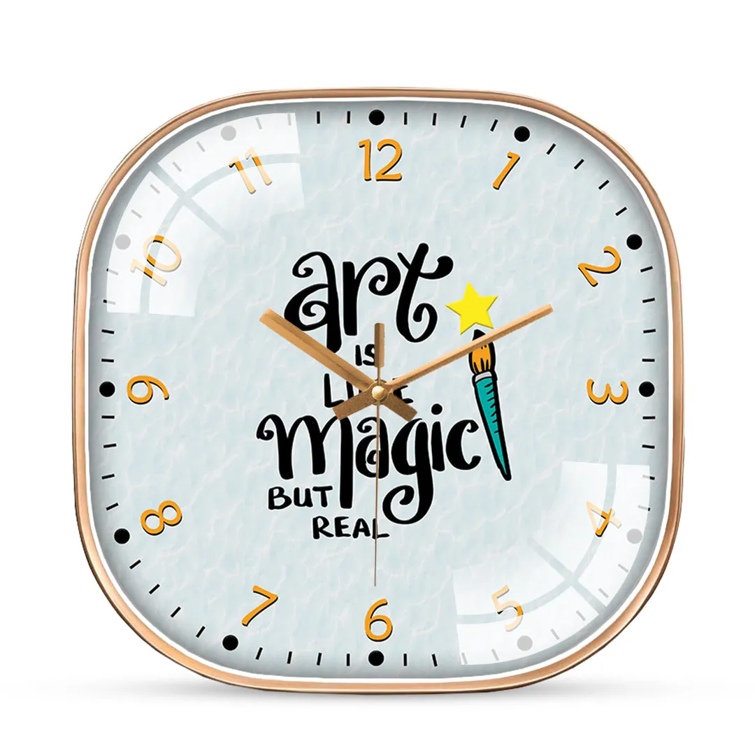 Art magic quotes wall clock