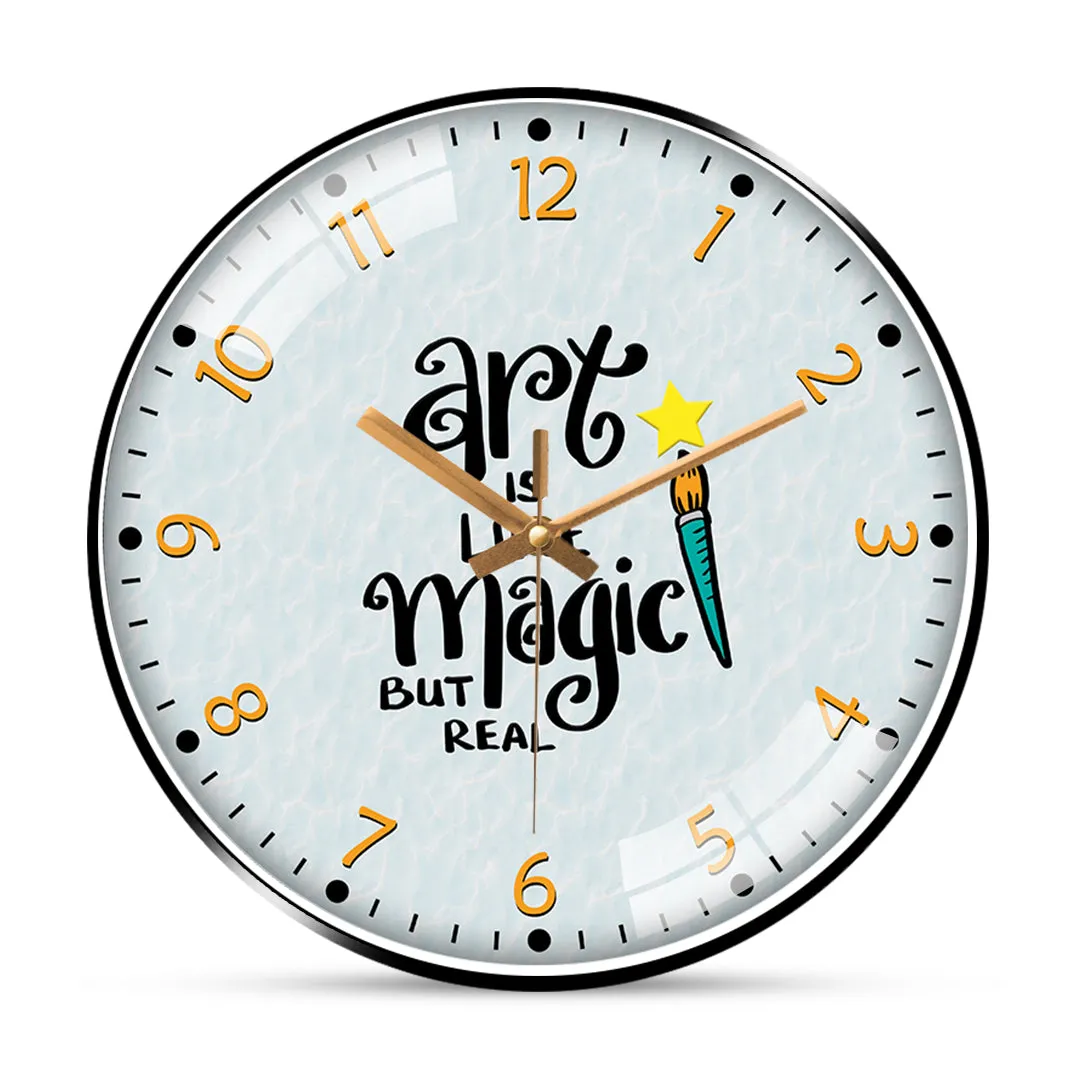 Art magic quotes wall clock