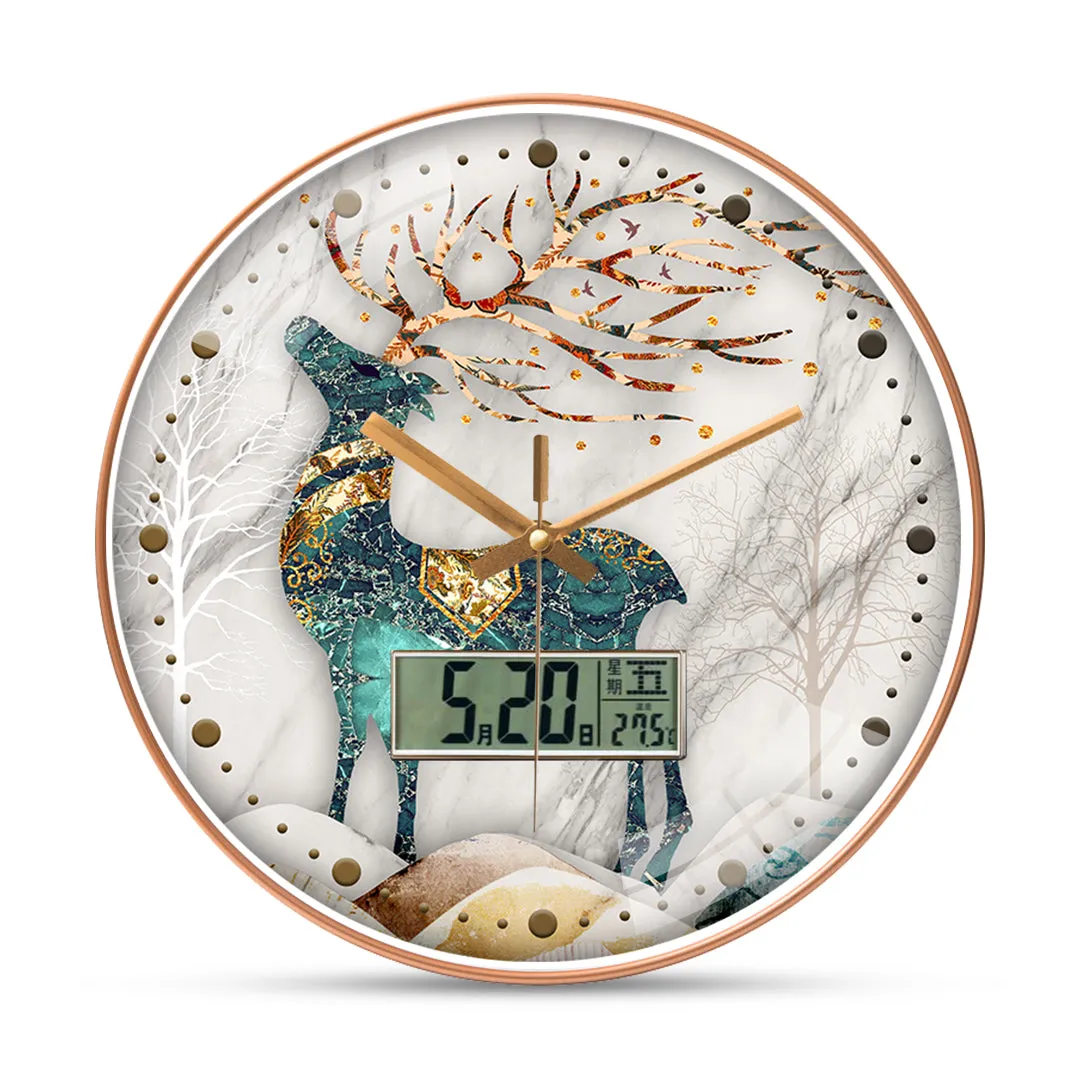 Artwork deer wall clock