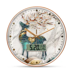 Artwork deer wall clock