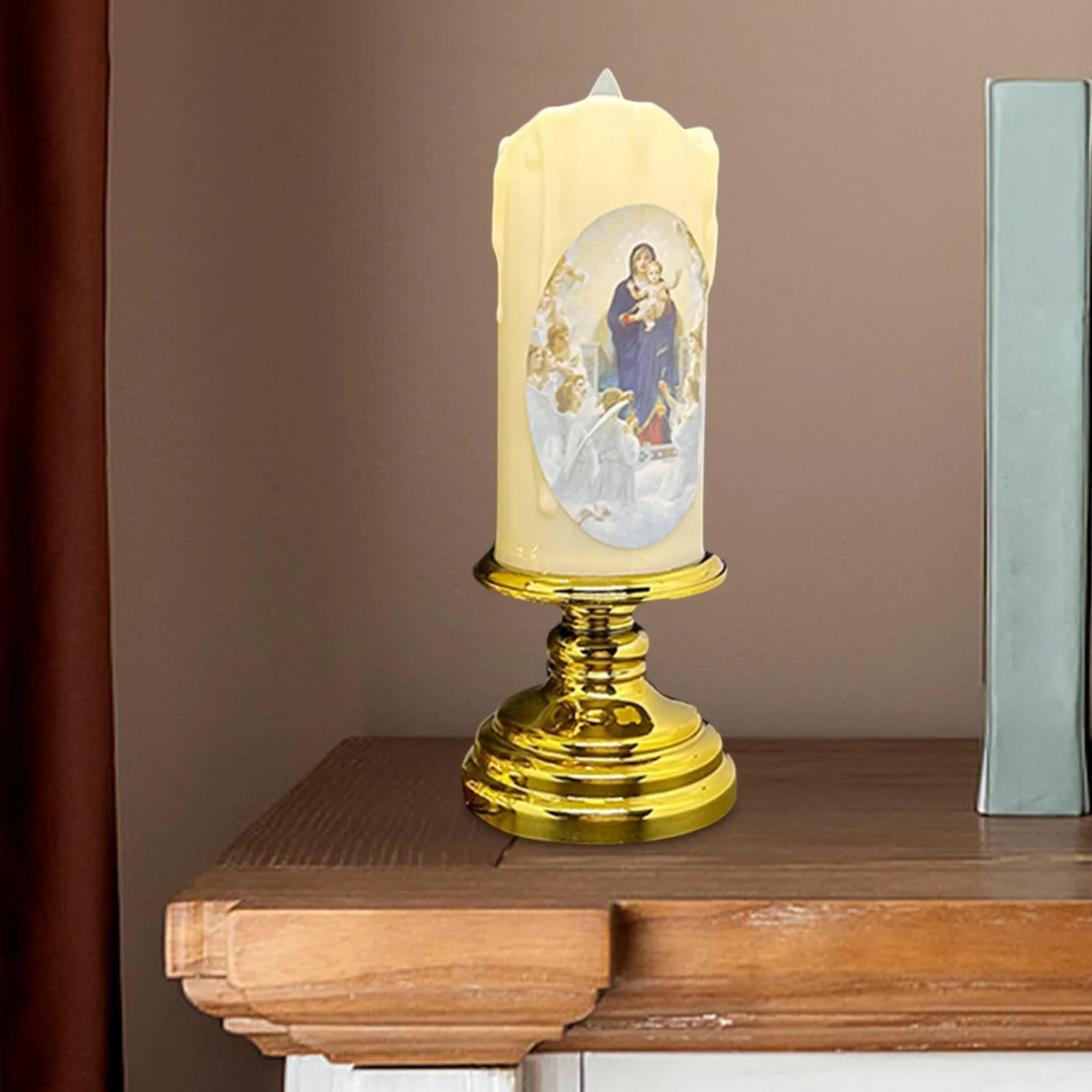 ATORSE® Flameless Electronic Candles Lamp LED Prayer for Larterns Wedding Decoration holy family