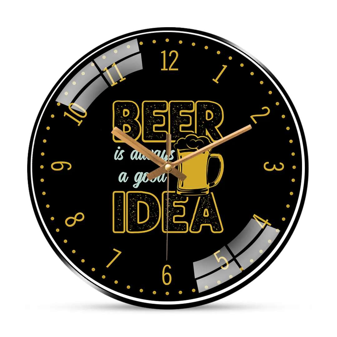 Awesome Beer Quotes Wall Clock