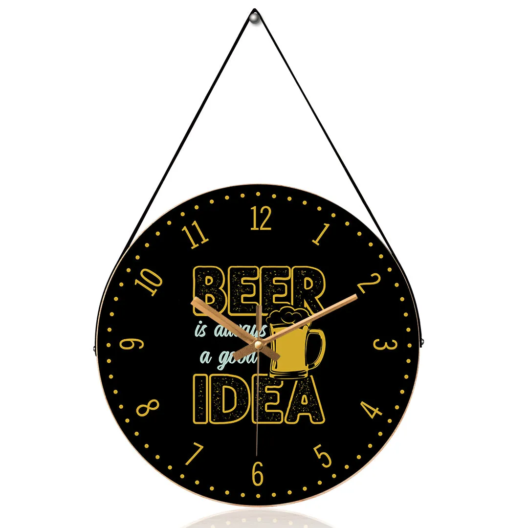 Awesome Beer Quotes Wall Clock