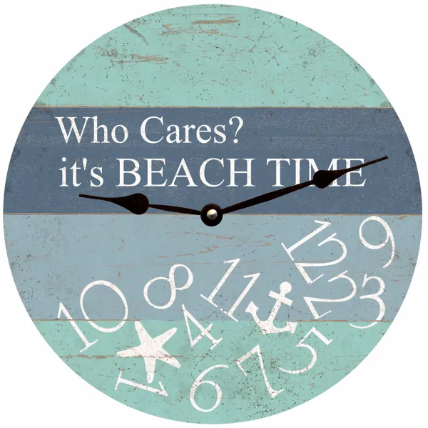 Beach Time Whatever Clock- Who Cares It's Beach Time Clock