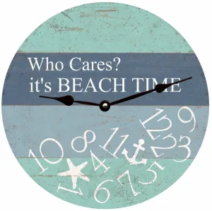 Beach Time Whatever Clock- Who Cares It's Beach Time Clock
