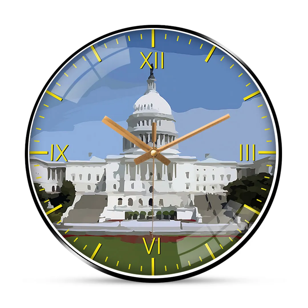 Beautiful capitol in washington city wall clock
