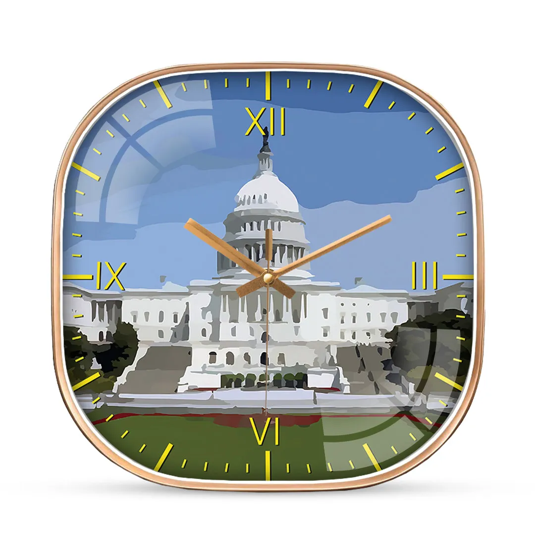 Beautiful capitol in washington city wall clock