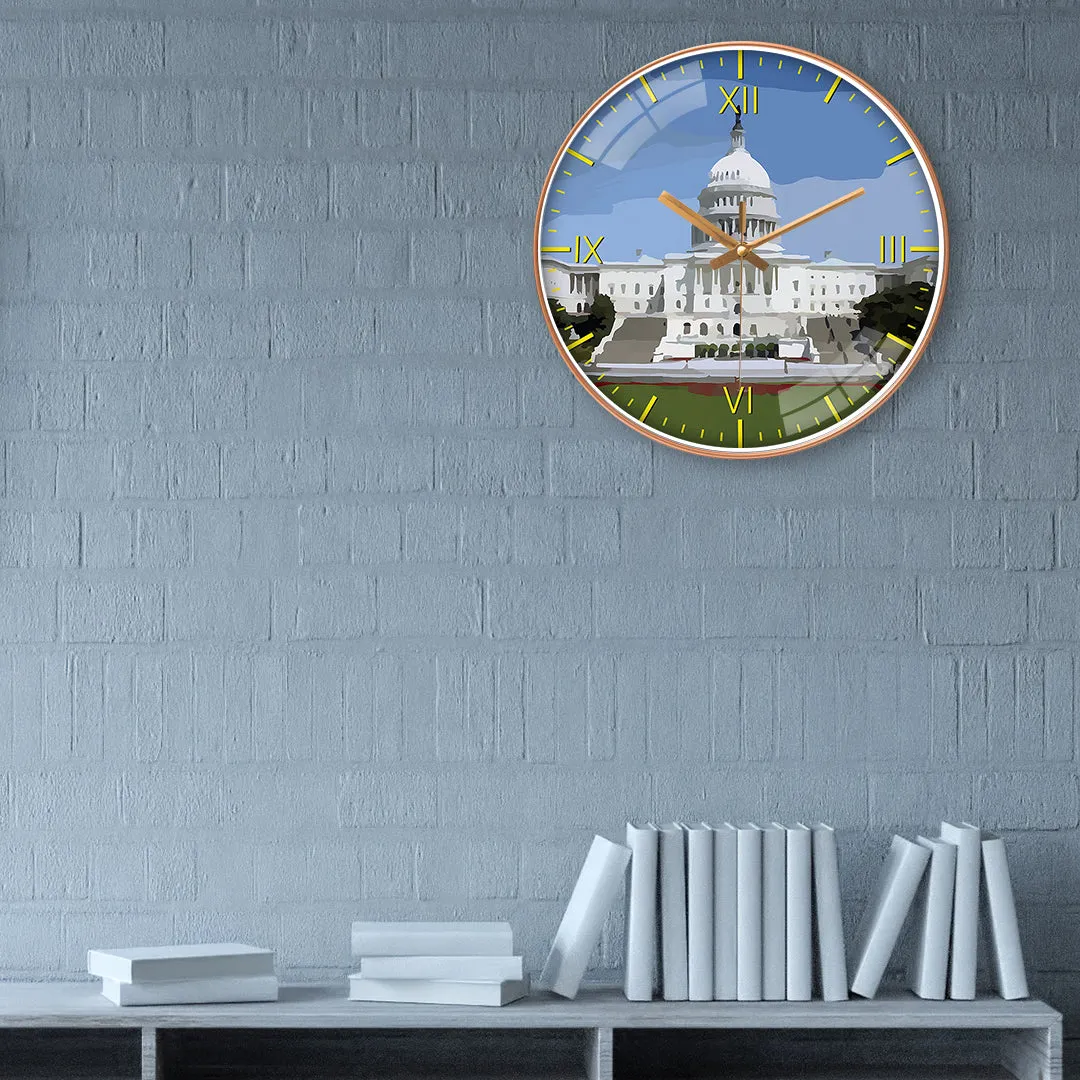 Beautiful capitol in washington city wall clock
