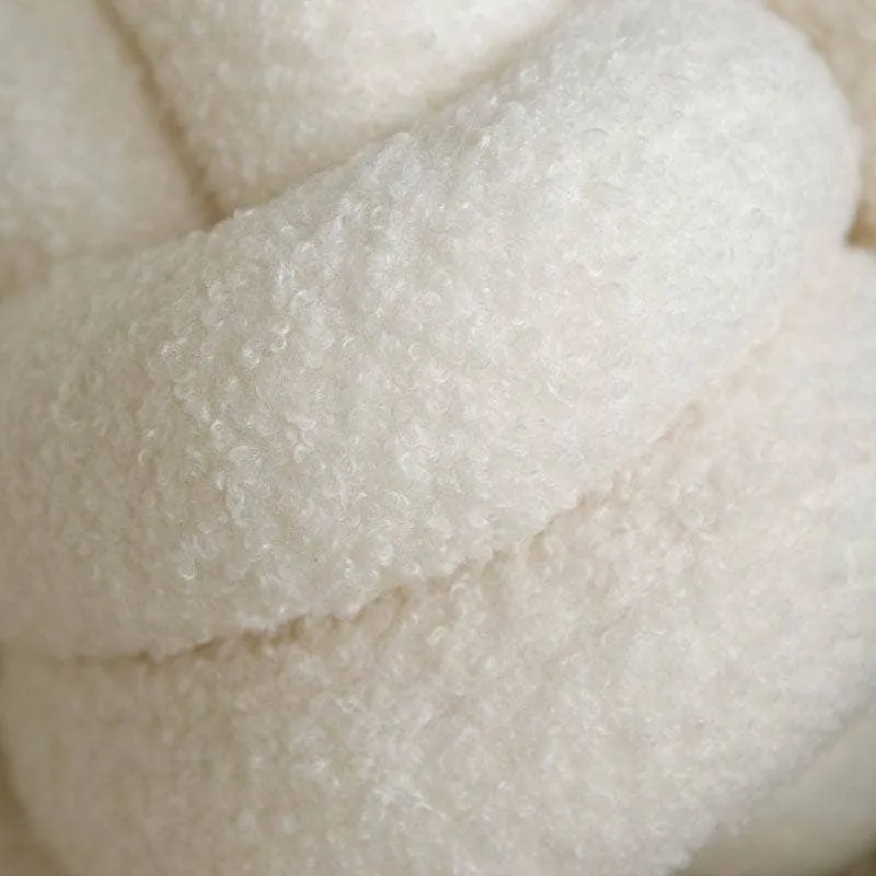 Beige Boucle Knot Ball Cushion - 19cm