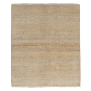Beige Solid Indo Savannah Rug - 6'3" x 9'1"