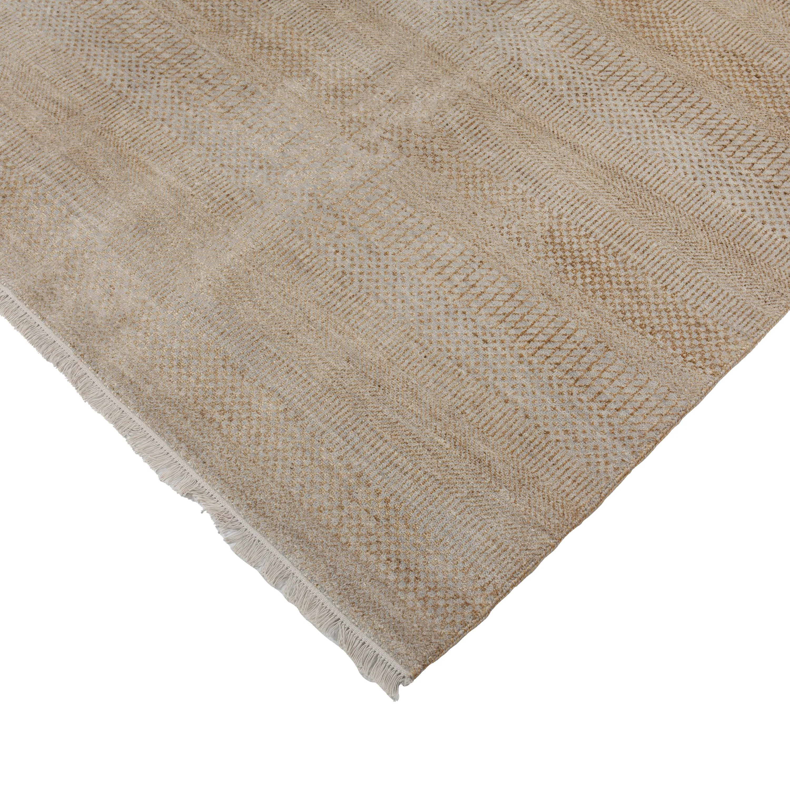 Beige Solid Indo Savannah Rug - 6'3" x 9'1"