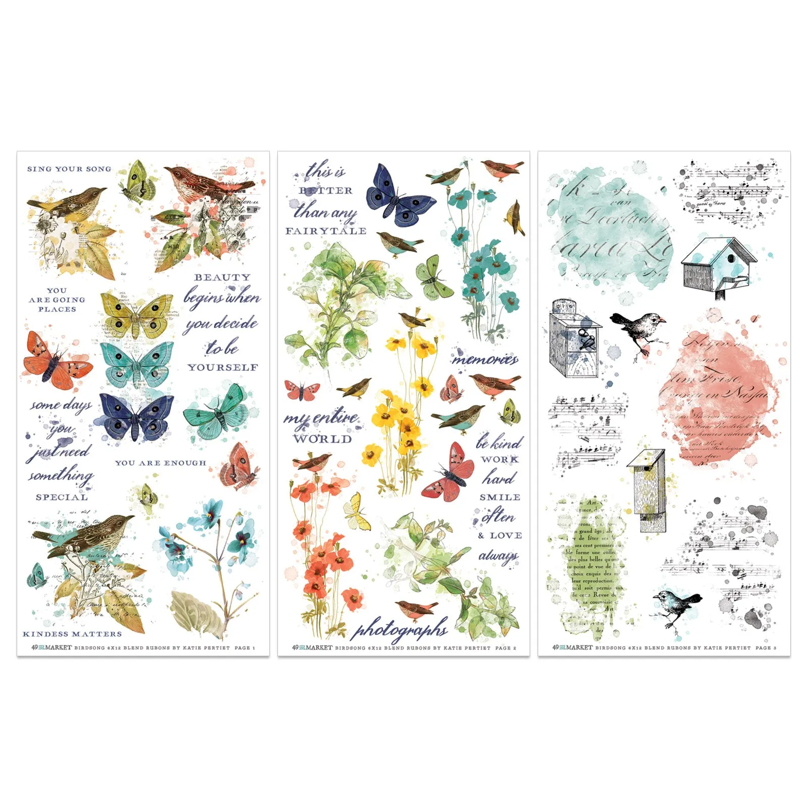Birdsong Blendable Rub-on Transfer Set