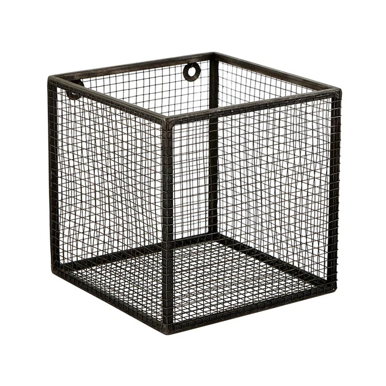 Black metal wall mounted basket