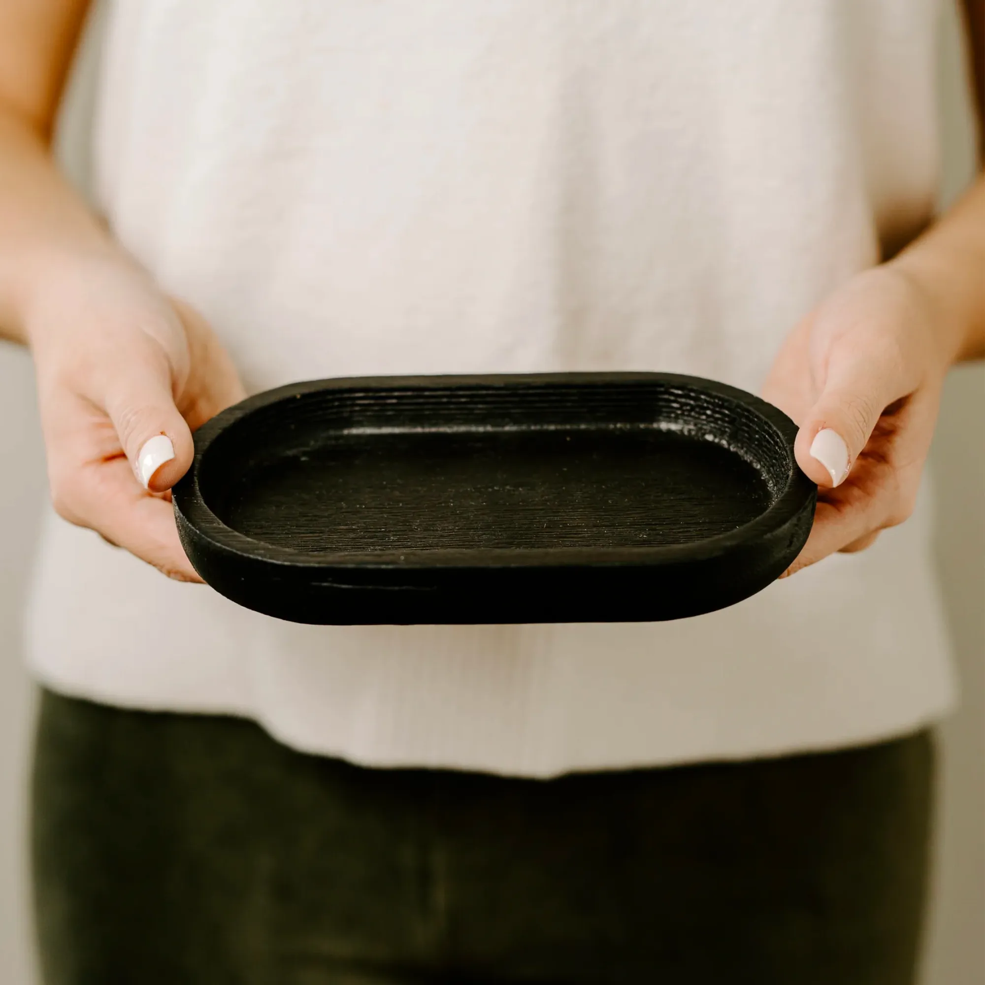 Black Wood Tray