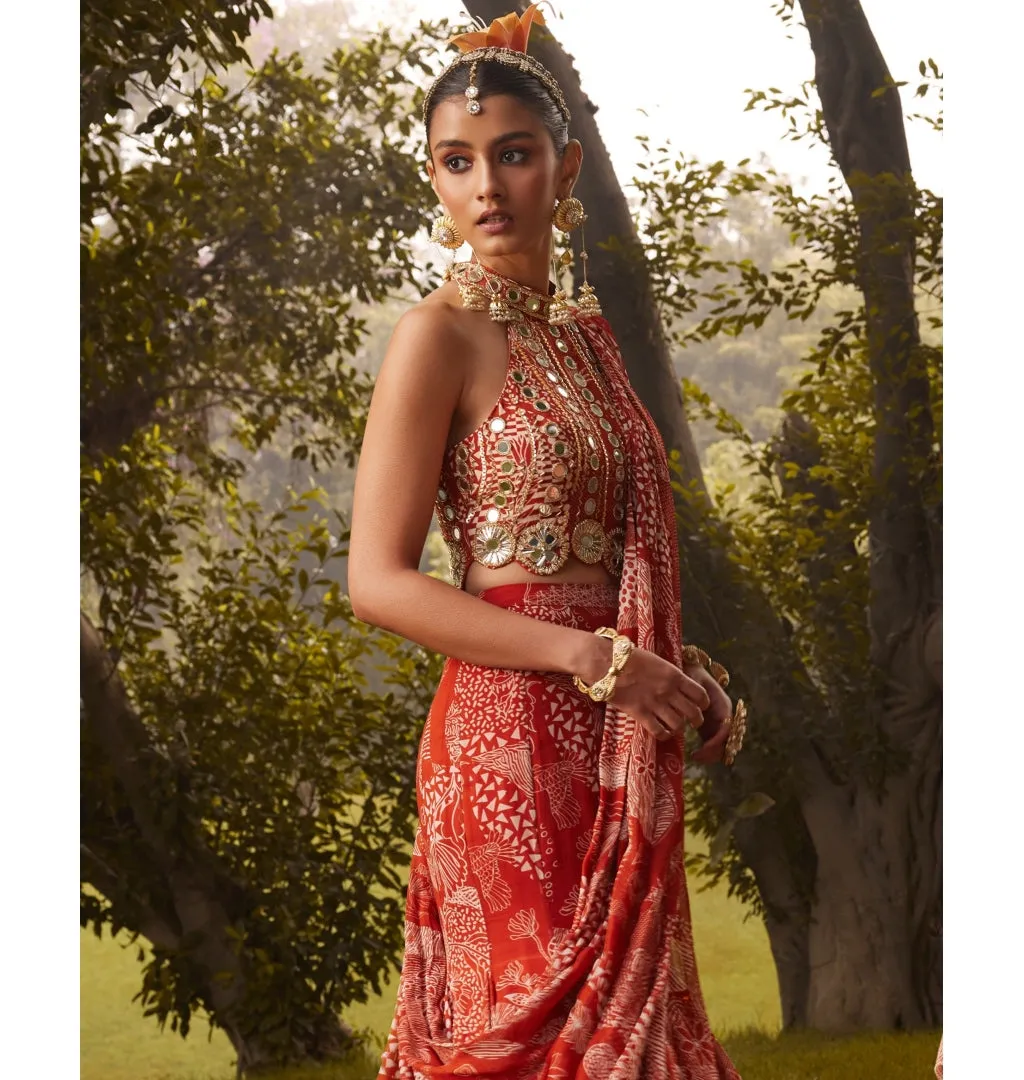 Bloom Mermaid Sari Set