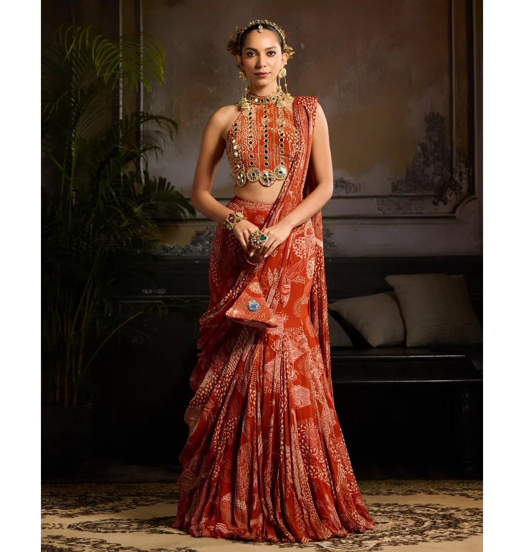 Bloom Mermaid Sari Set