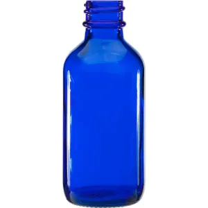 Blue Boston Round Bottles - 2 oz