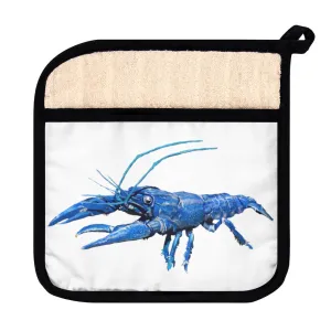Blue Crawfish Pot Holder with Pocket