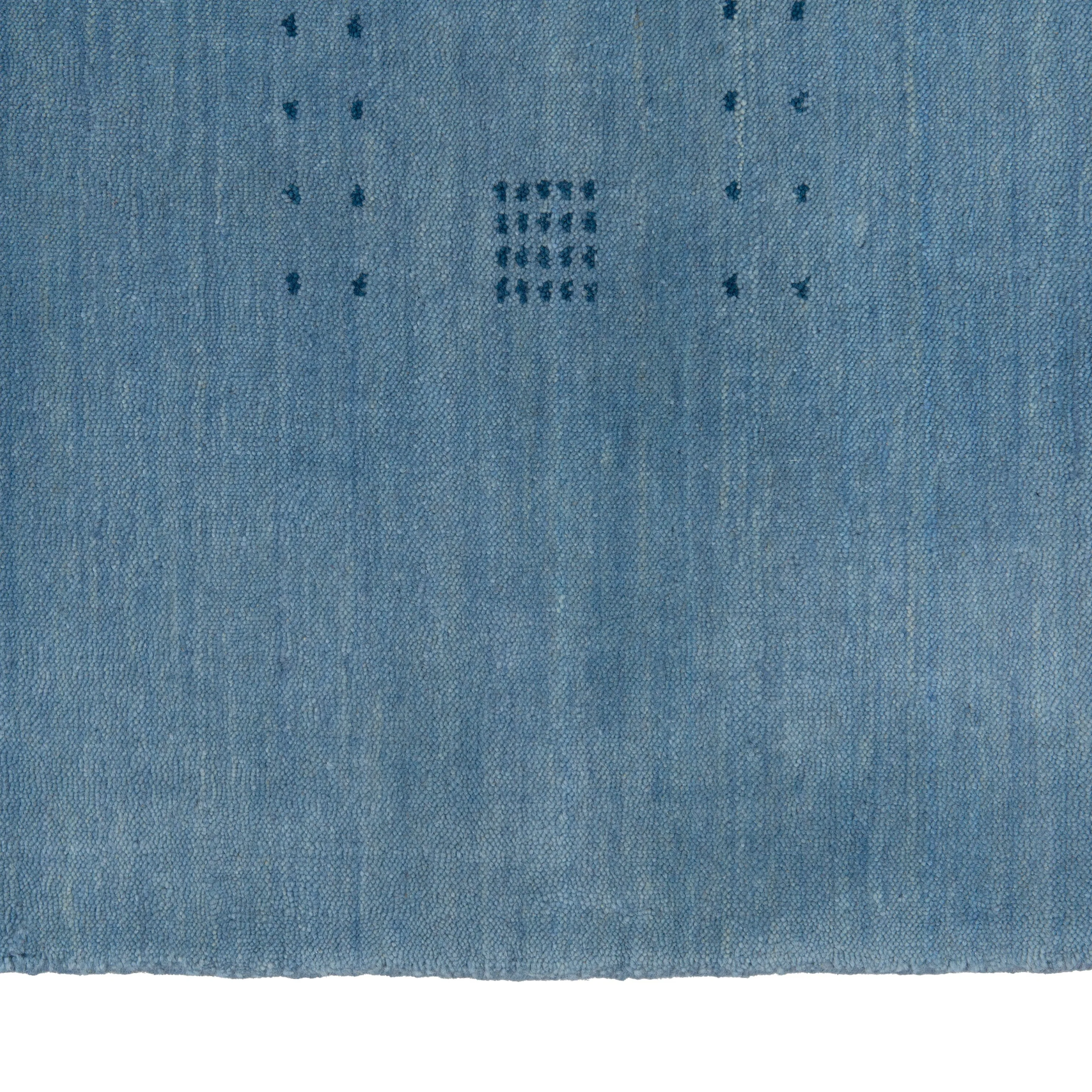Blue Solid Indo Gabbeh Rug - 8'3" x 10'2"