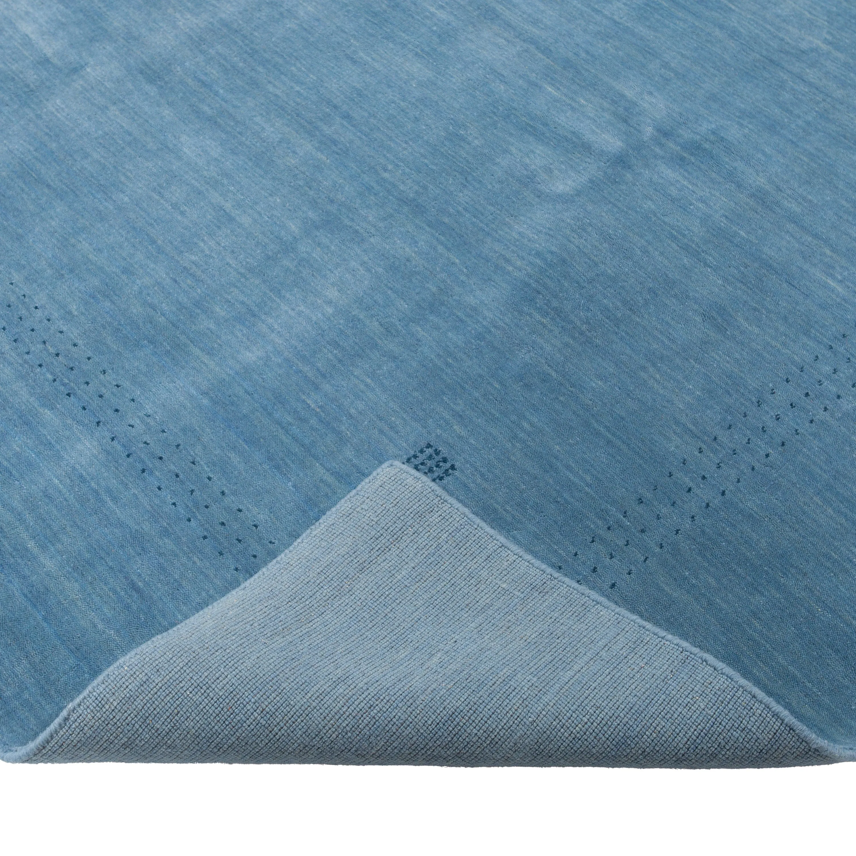 Blue Solid Indo Gabbeh Rug - 8'4" x 10'2"