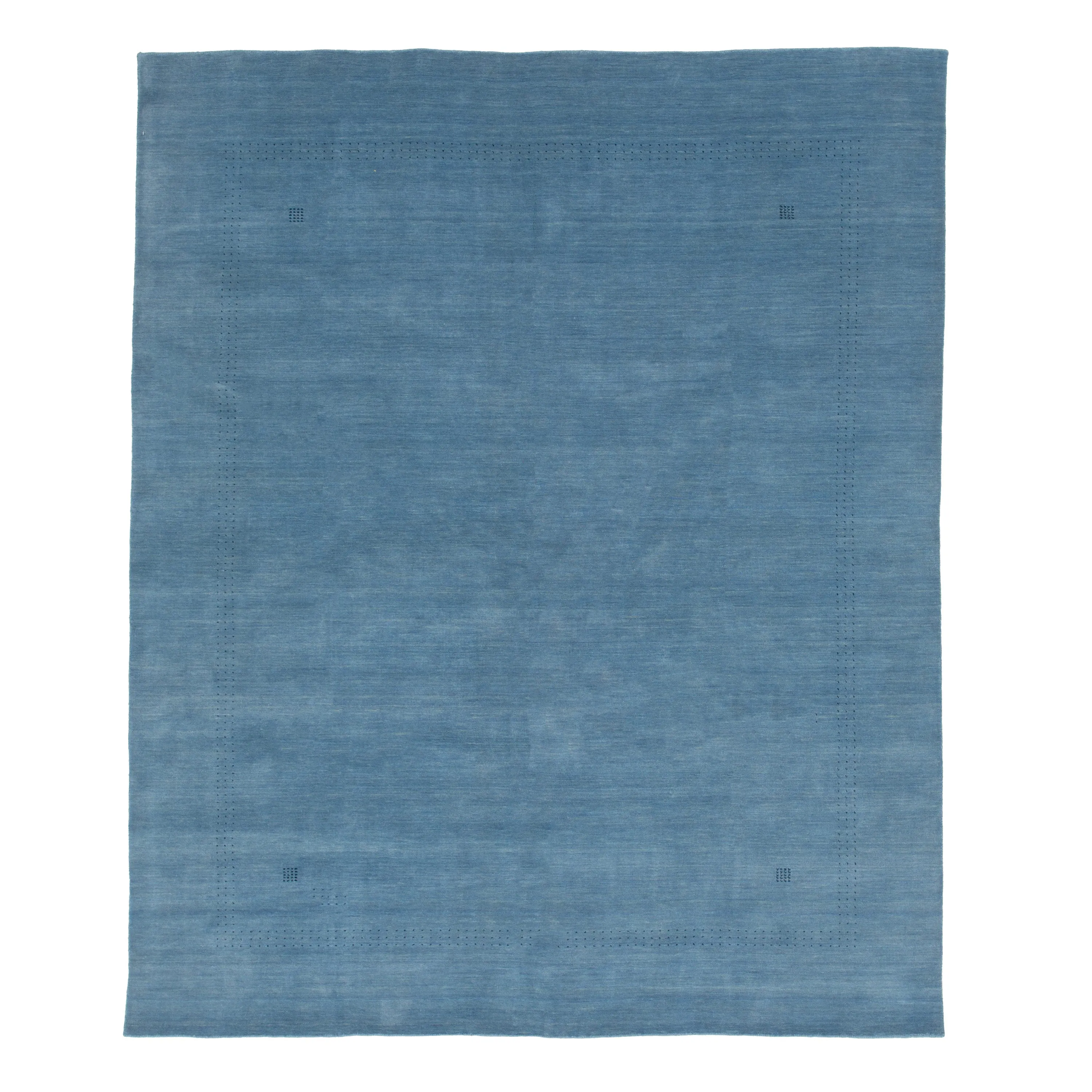 Blue Solid Indo Gabbeh Rug - 8'4" x 10'2"