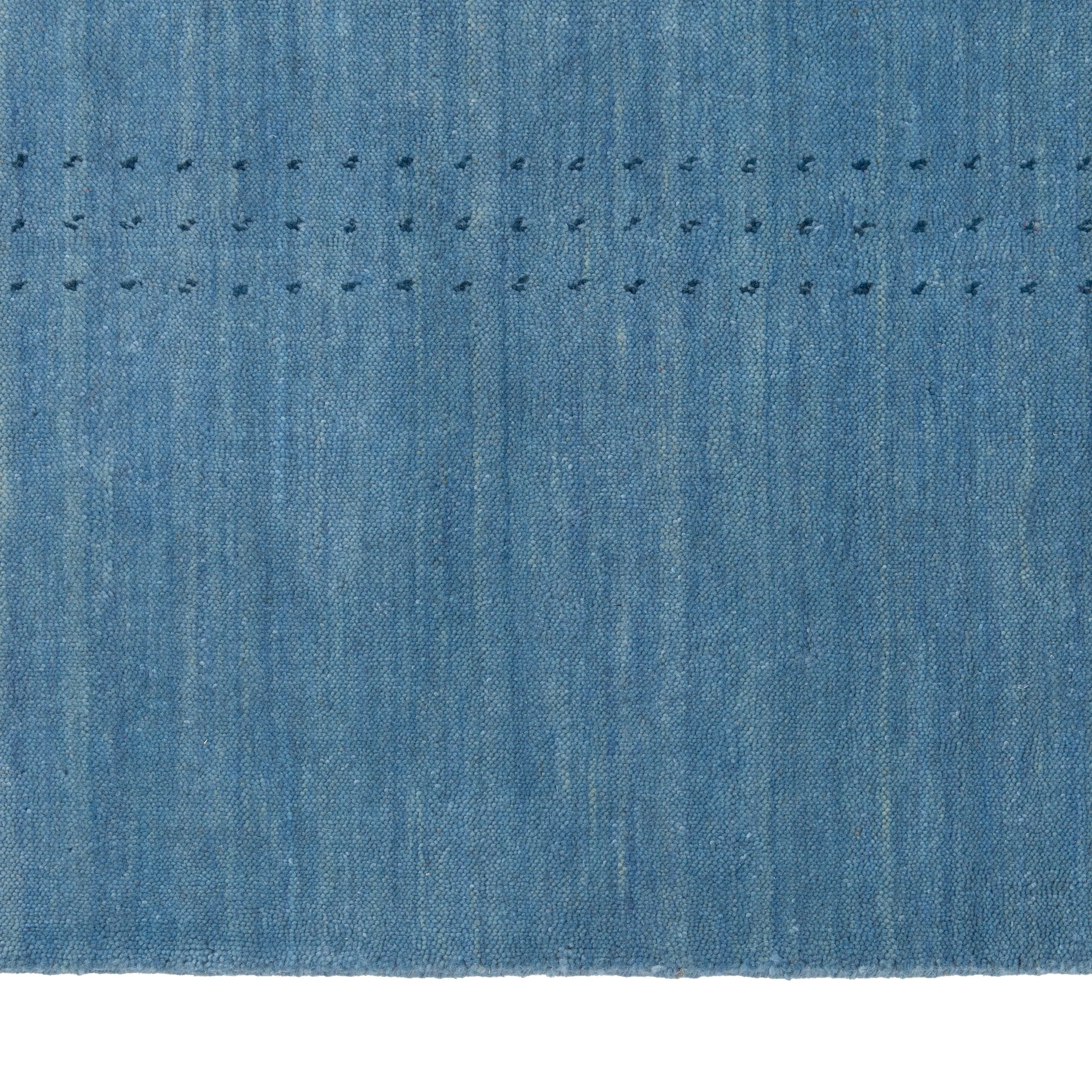 Blue Solid Indo Gabbeh Rug - 8'4" x 10'2"