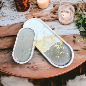 Boho Boujee Oval Cement Trinket Tray
