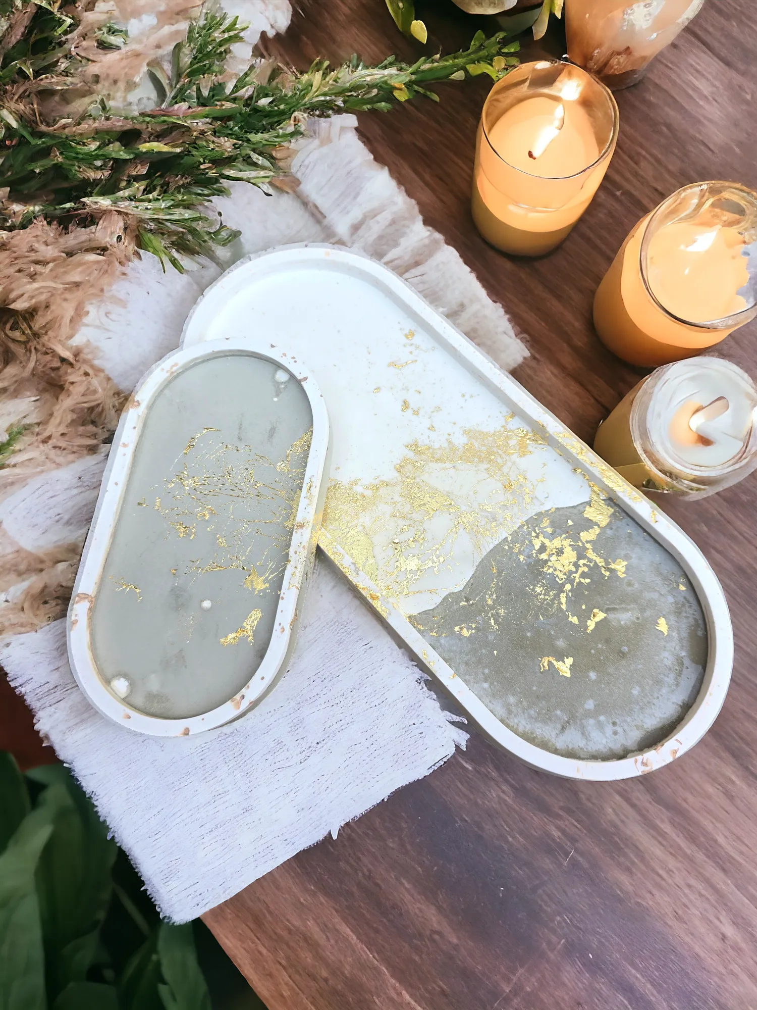 Boho Boujee Oval Cement Trinket Tray